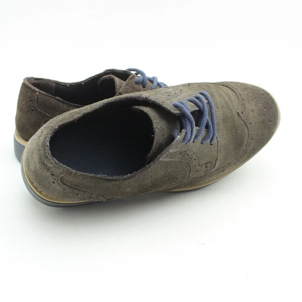 Sonoma Mens Brown Suede Leather Wing Tip Derby Shoes